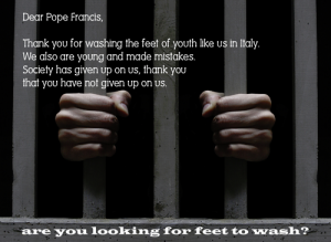 Pope Washes Youth Feet in Jail